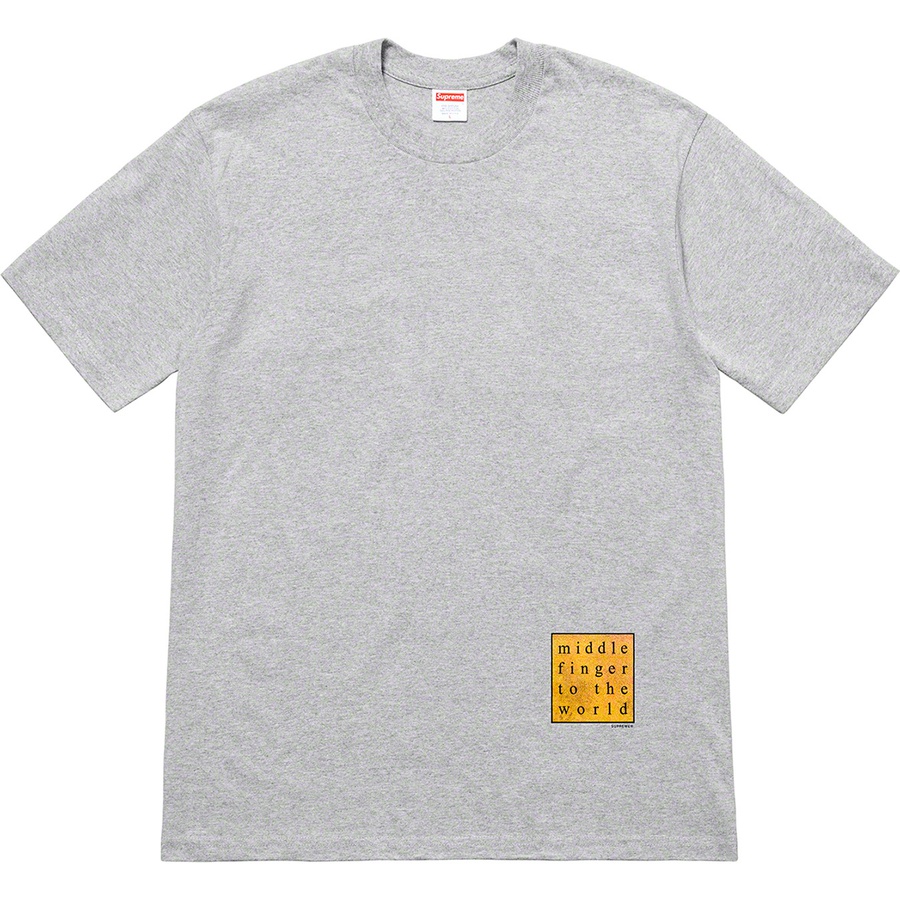 Supreme Middle Finger To The World Tee Heather Grey - Novelship